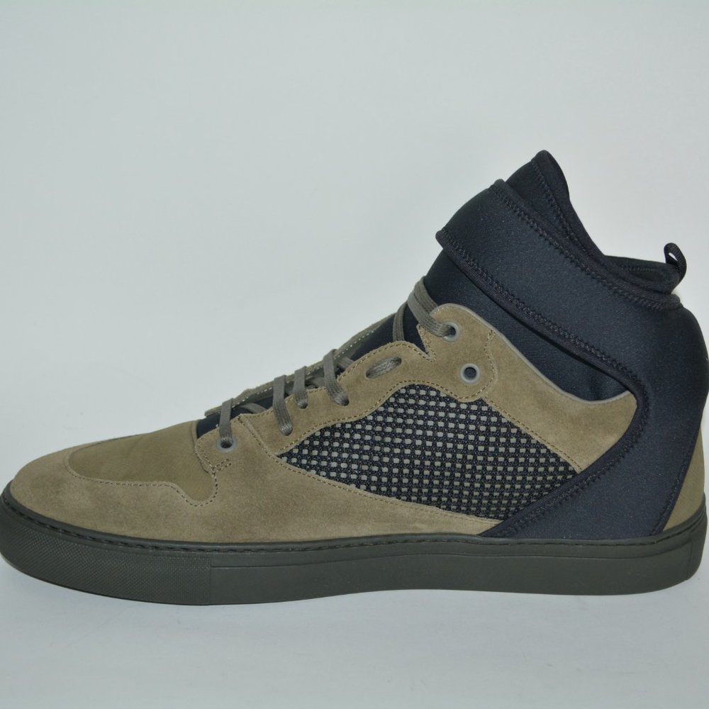 NWT BALENCIAGA MENS NEOPRENE STRAP HITOP SUEDE LEATHER SNEAKERS US 15 EU 48 - Picture 5 of 11